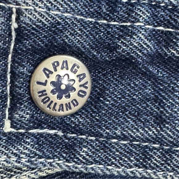 Vintage Lapagayo Holland Women's M Denim Jacket Full Zip Embroidered 90's - Picture 7 of 10